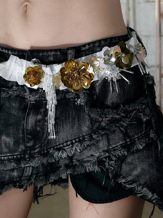 Vintage Court Pleated Flower Necklace【s0000017245】