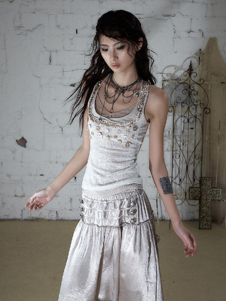 Island Punk Shell Buckle Vest Top【s0000016992】