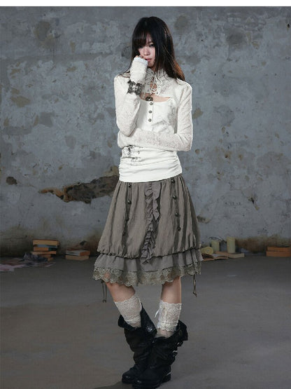 Silver Foil Fake Two-Piece Shirt【s0000018100】