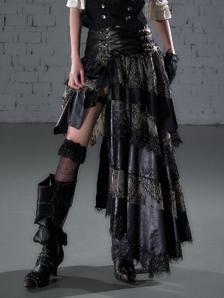 Lace Patchwork Irregular Skirt【s0000015935】