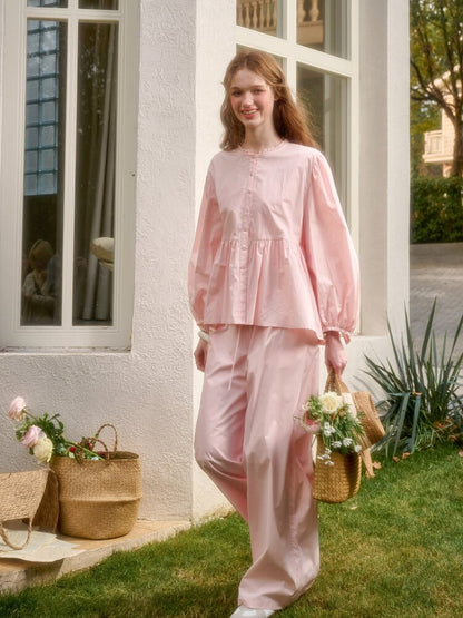 Pink Cotton Embroidered Shirt Dress【s0000015620】