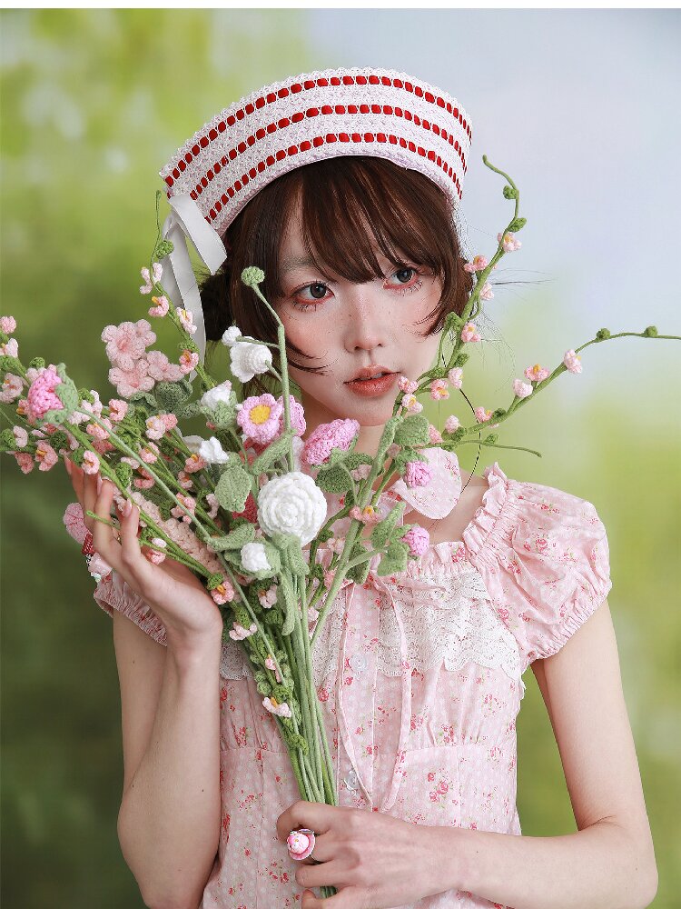 Pink Striped Navy Lolita Hat【s0000016557】