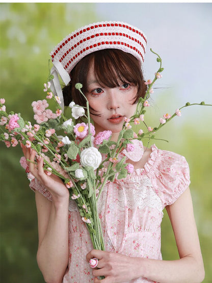 Pink Striped Navy Lolita Hat【s0000016557】