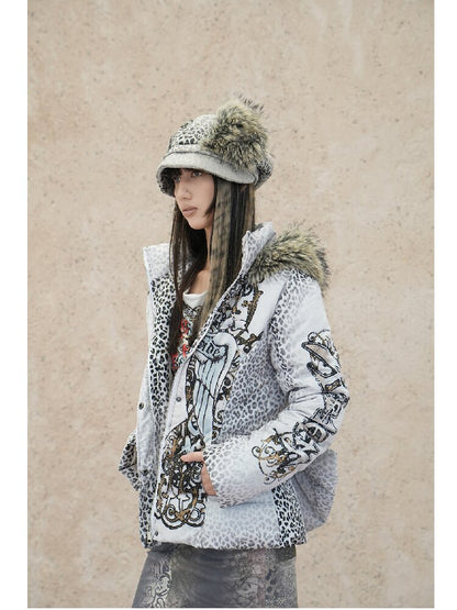 Snow Leopard Vintage Patchwork Hat【s0000018071】
