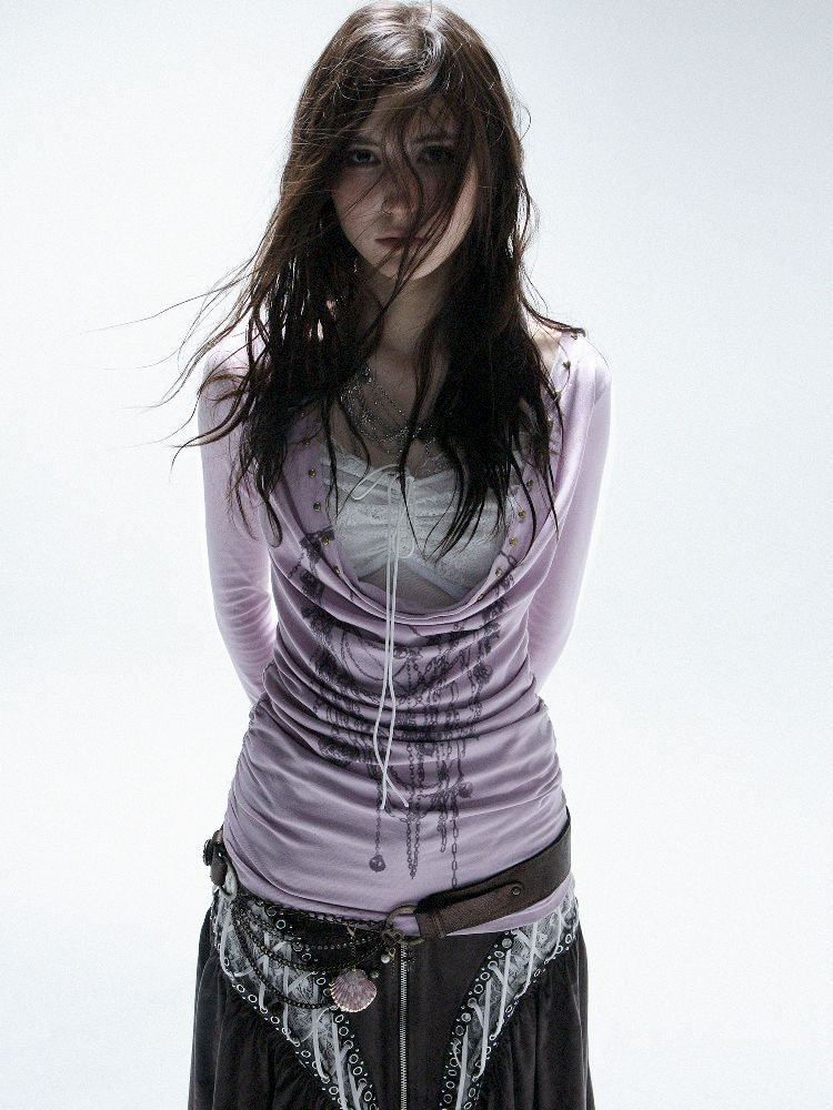 Printed Bottom Tie Top【s0000011274】