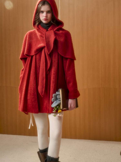 Christmas New Year Woolen Cloak Two-Piece【s0000014892】