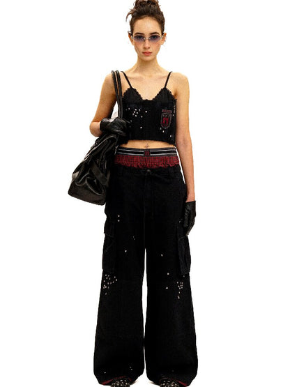 College Bandeau Suspender Pants【s0000016438】
