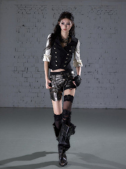 Lace Detachable Leather Shorts【s0000016210】