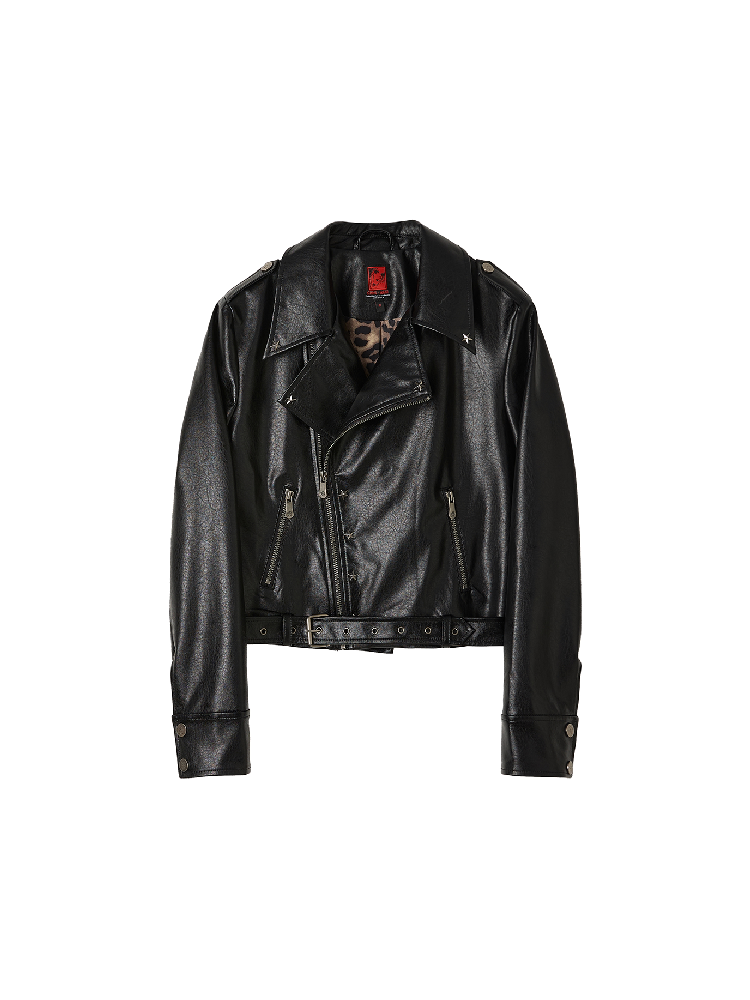 Sleek Rock Star Leather Jacket【s0000017903】