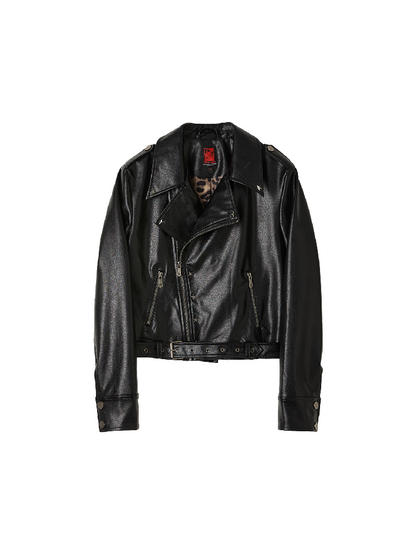 Sleek Rock Star Leather Jacket【s0000017903】