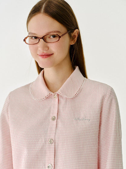 Doll Collar Solid Color Bow Flutter Shirt【s0000011963】