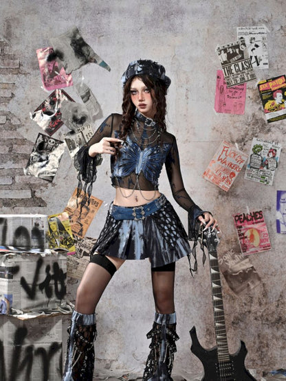 Irregular Pleated Low Waist Half Body Skirt【s0000013502】