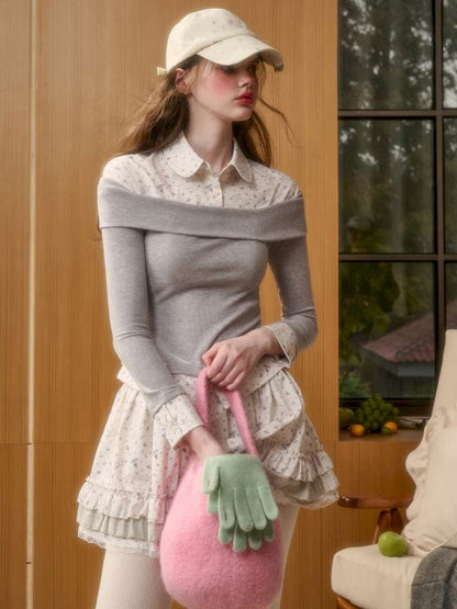 Rabbit Print Design Top Skirt【s0000014886】