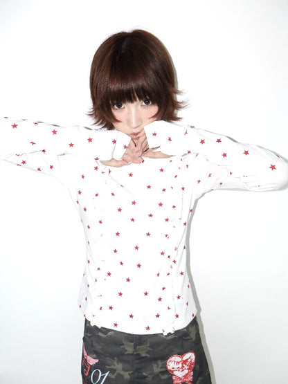 Star Cotton Overfinger Top【s0000018660】