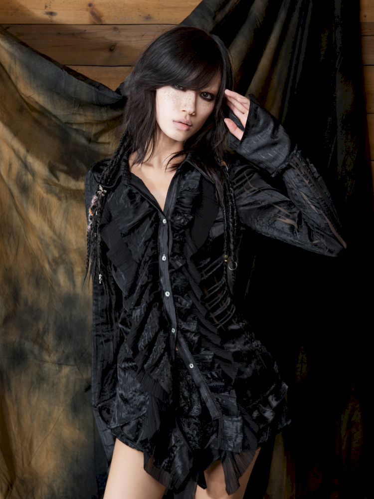 Ruffled Asymmetric Cardigan【s0000013897】