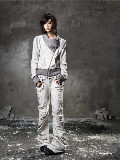 Double Waist Scimitar Stacked Sweatpants【s0000015959】