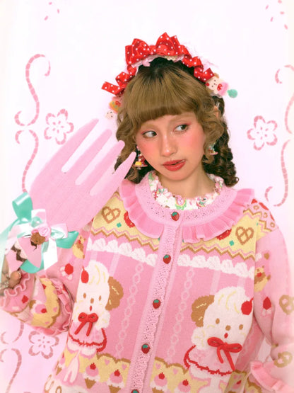 Sweet Pink Knit Cardigan Jacket【s0000014164】