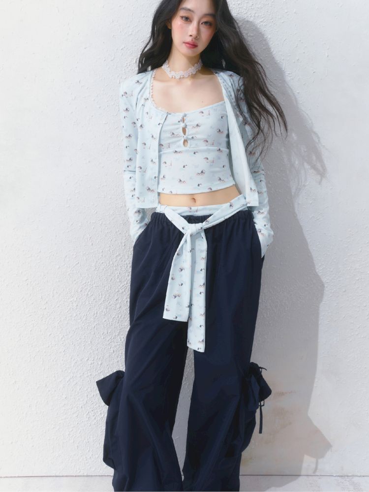 Printed Top Jacket Three Piece Set【s0000012159】