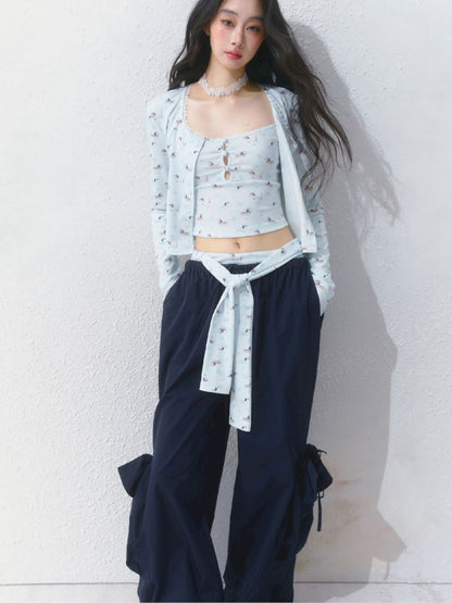 Printed Top Jacket Three Piece Set【s0000012159】