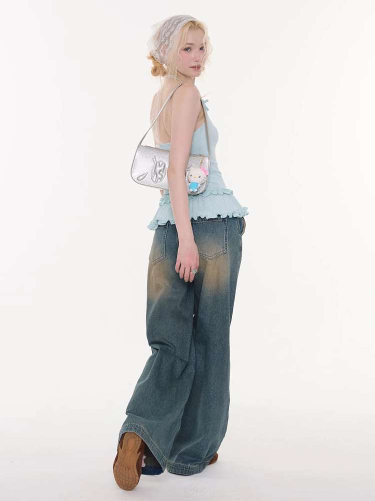 Lace Bow Polka Dot Halter Vest【s0000015432】
