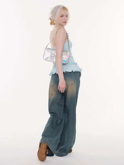 Lace Bow Polka Dot Halter Vest【s0000015432】