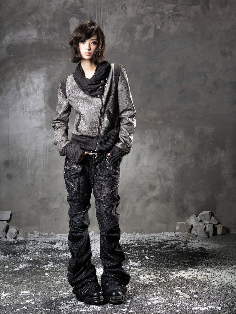 Pile Collar Leather Jacket【s0000015957】