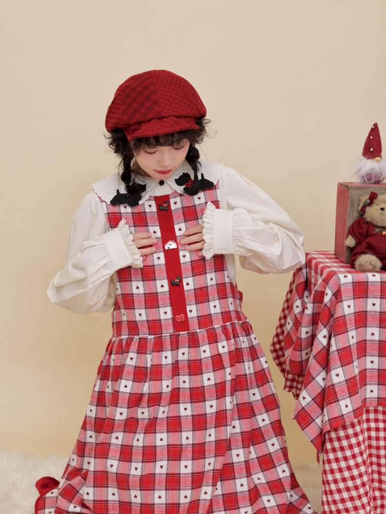 Plaid Patchwork Puppy Octagonal Hat【s0000015102】