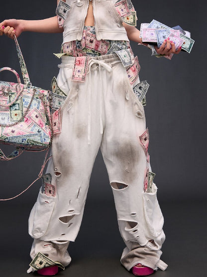Printed Aro Pants Money Print T【s0000017032】