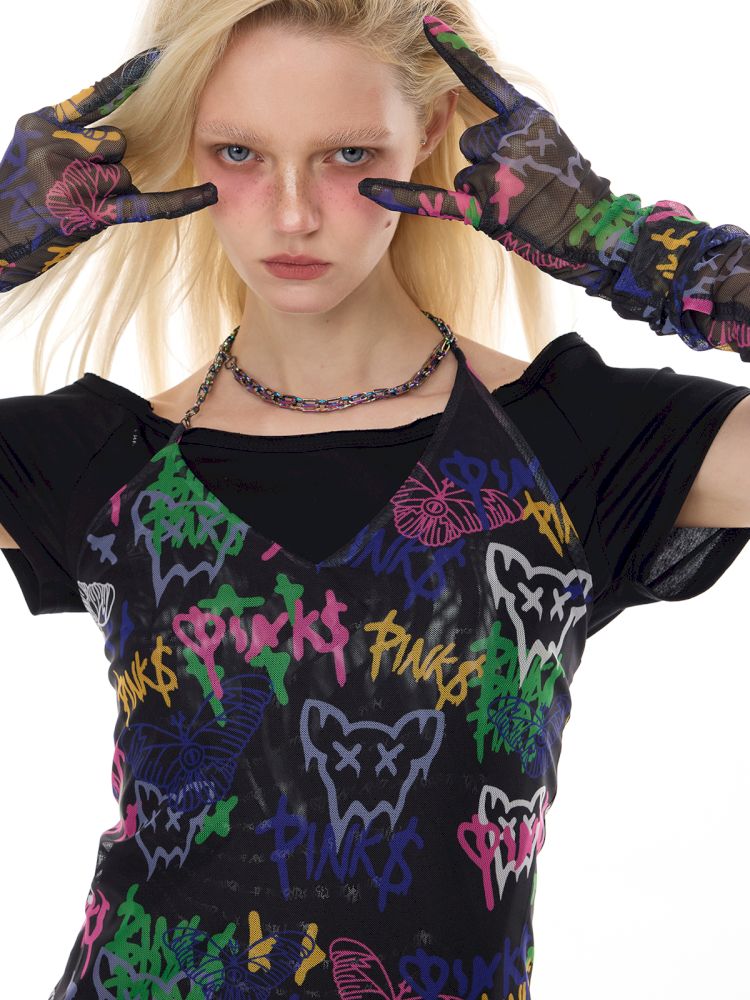 Slim-fit elastic punk Y2K dress【s0000012984】