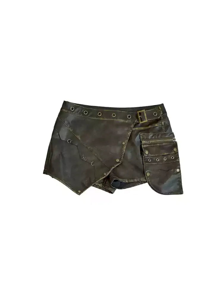 COLOR POCKET LEATHER SHORTS [S0000009913]