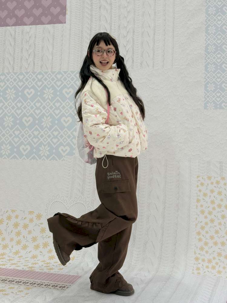 Print Patchwork Warm Down Jacket【s0000015038】