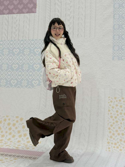 Print Patchwork Warm Down Jacket【s0000015038】