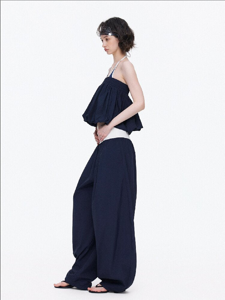 Backless Bandeau Wide Waist Pants【s0000015920】