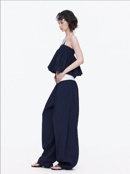 Backless Bandeau Wide Waist Pants【s0000015920】