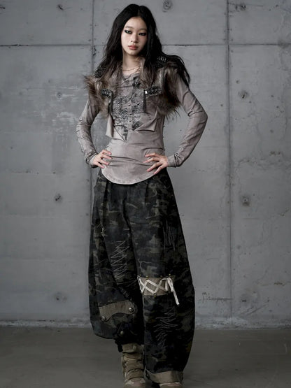 Embroidered Camo Pants【s0000014116】