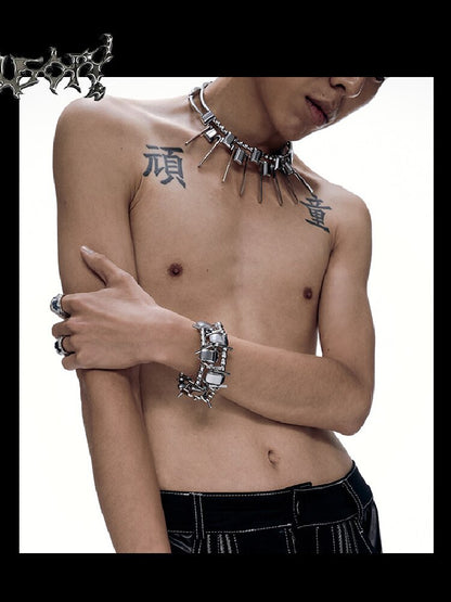 Heavy Craft Punk Style Choker Necklace【s0000018812】