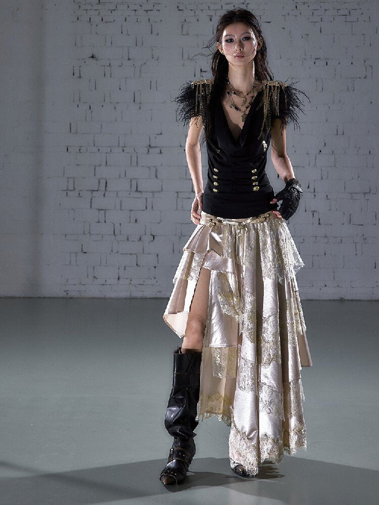 Parched Ostrich Feather Vest【s0000016200】