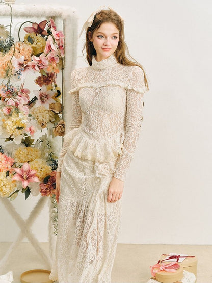 Lace Embroidered Halter French Suit Dresses【s0000005280】