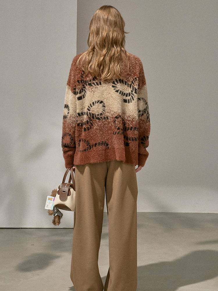 Oversized V-Neck Knit Cardigan【s0000014404】