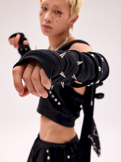 Rivet Embellished Gloves【s0000012184】