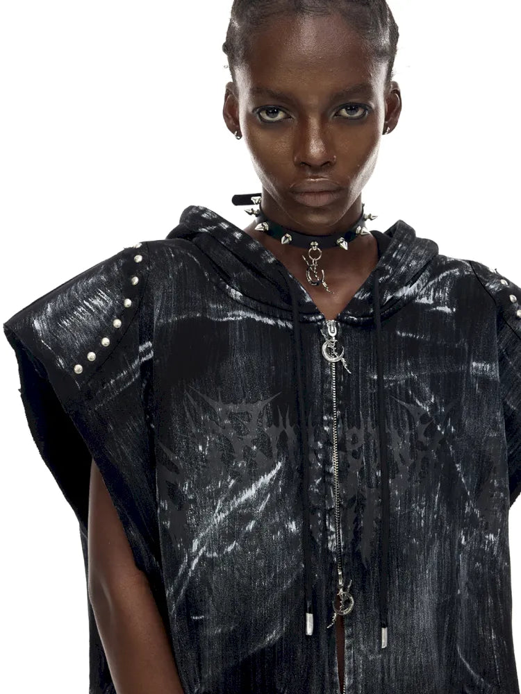 Cat-Ear Rock Punk Sleeveless Y2K Jacket【s0000014016】