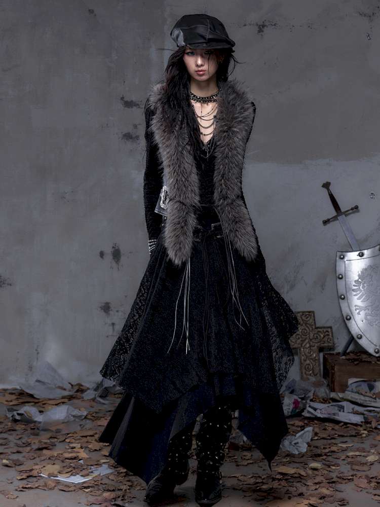 Lace Slimming Patchwork Knit Dress【s0000014467】