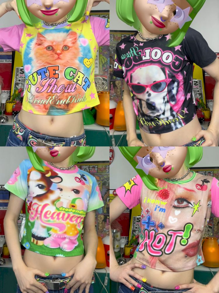 Millennial Hottie Y2K Hundred Short T-Shirt【s0000013520】