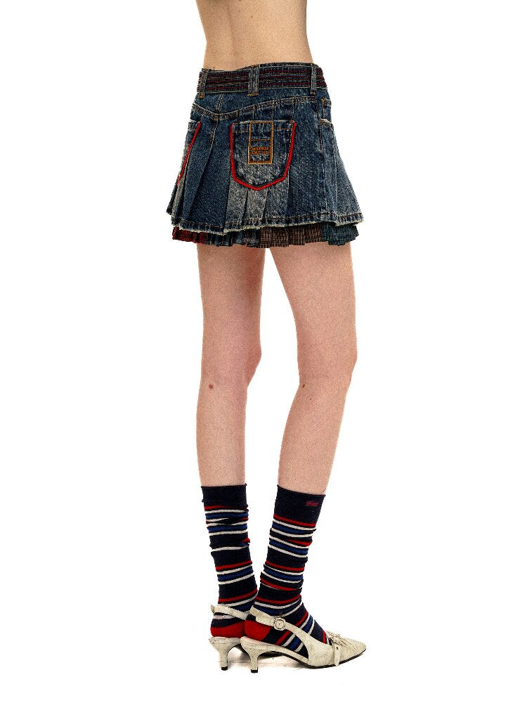 Vintage Denim Fringe Jacket Skirt【s0000016091】