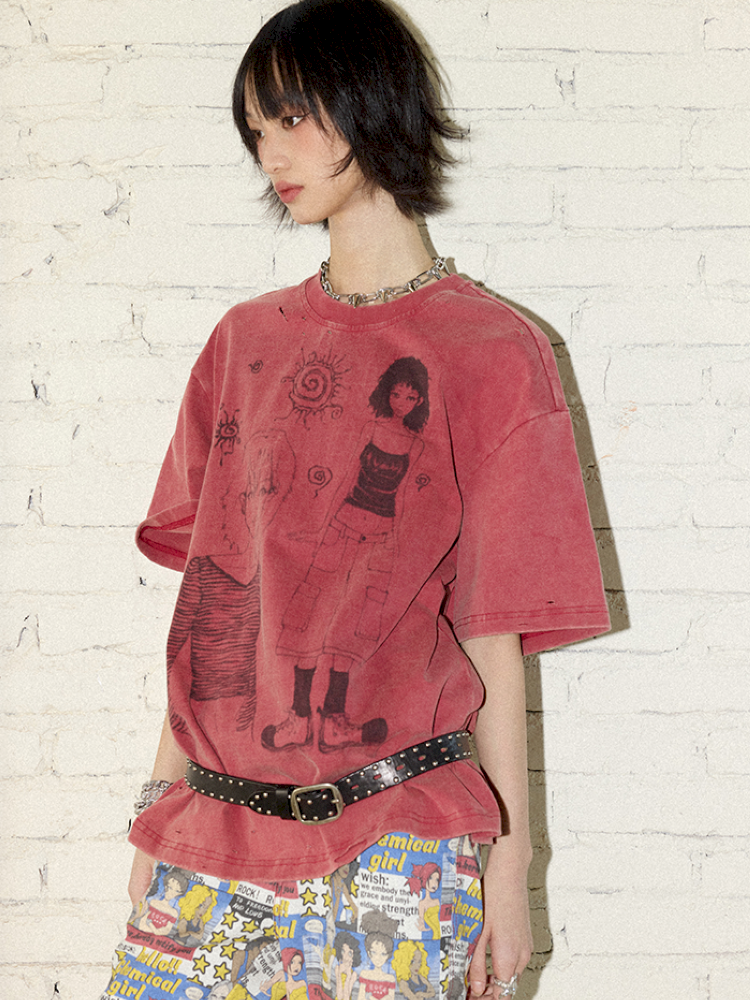Printed Short Sleeve T-Shirt【s0000012426】