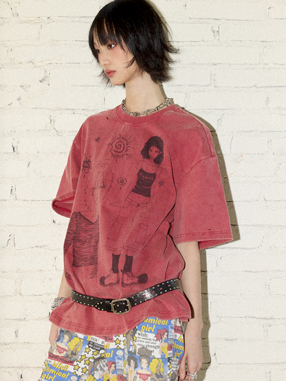 Printed Short Sleeve T-Shirt【s0000012426】