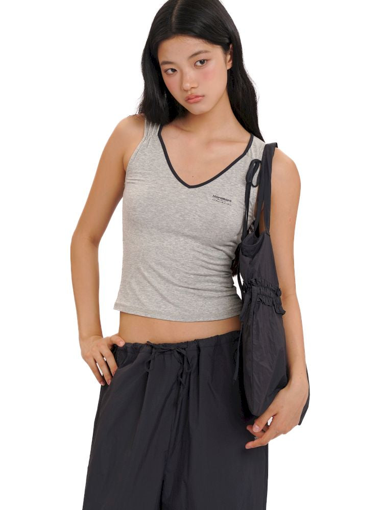 Collision color side sleeveless camisole tank top【s0000013440】