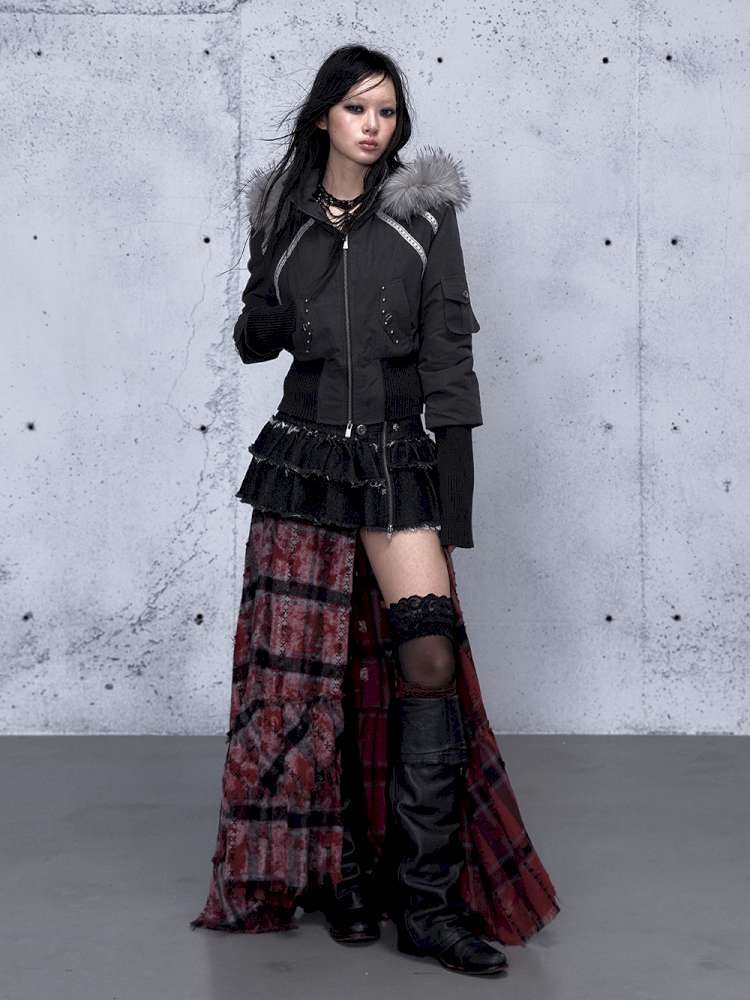 Street Punk Fur Hooded Padded Jacket【s0000014922】