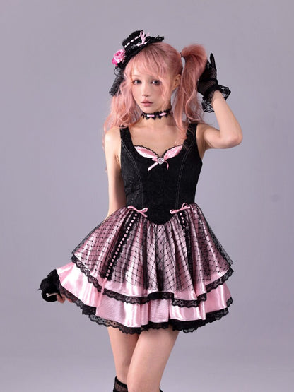 Baroque Relief Black Puffy Skirt Jsk【s0000016223】