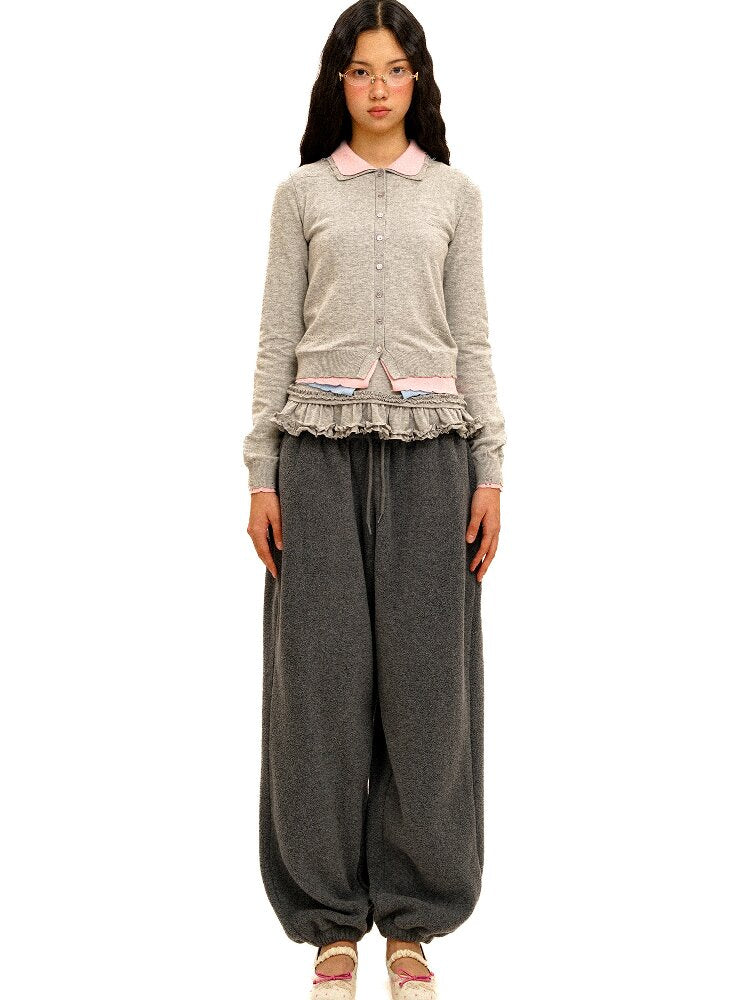Panelled Printed Fleece Loose Vest【s0000016069】
